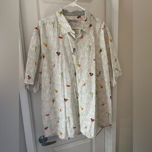 Tommy Bahama Beach Scene Button Down Shirt in Cream
